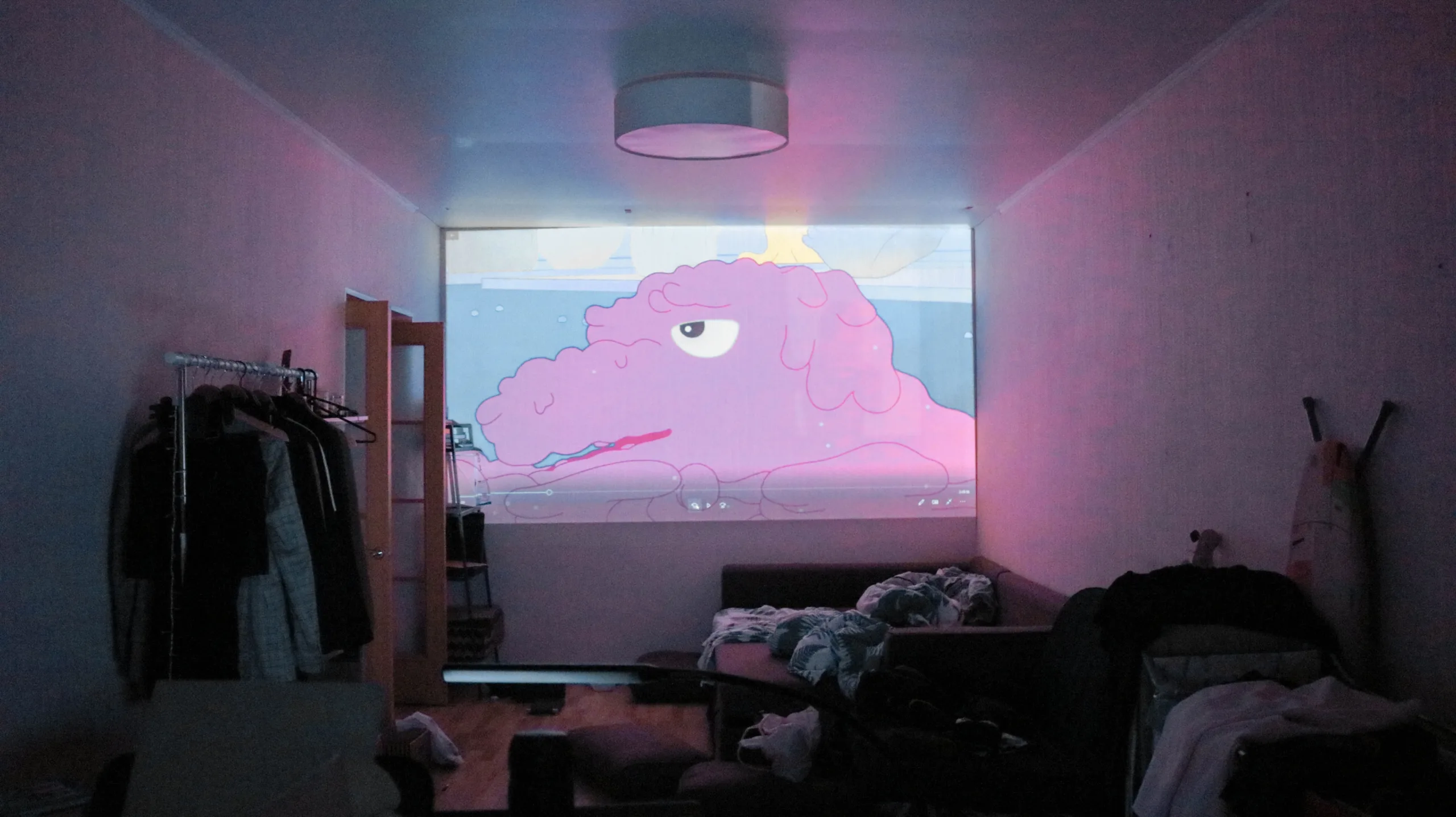 projection sur mur